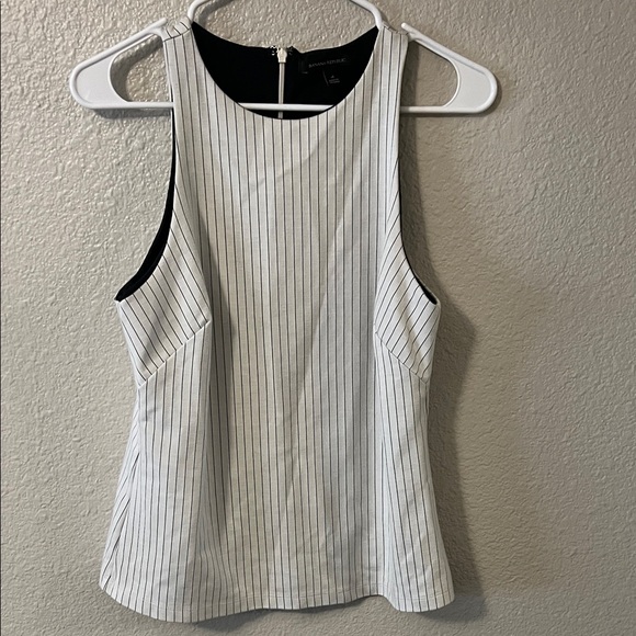 Ann Taylor Black and White Pinstripe Tank Top Size 4 - Picture 1 of 5
